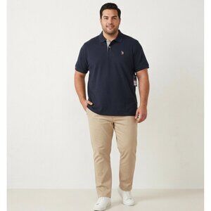 U.S. Polo Assn. Mens Luxury Feel Polo Shirt XL Dark Navy Cotton Blend